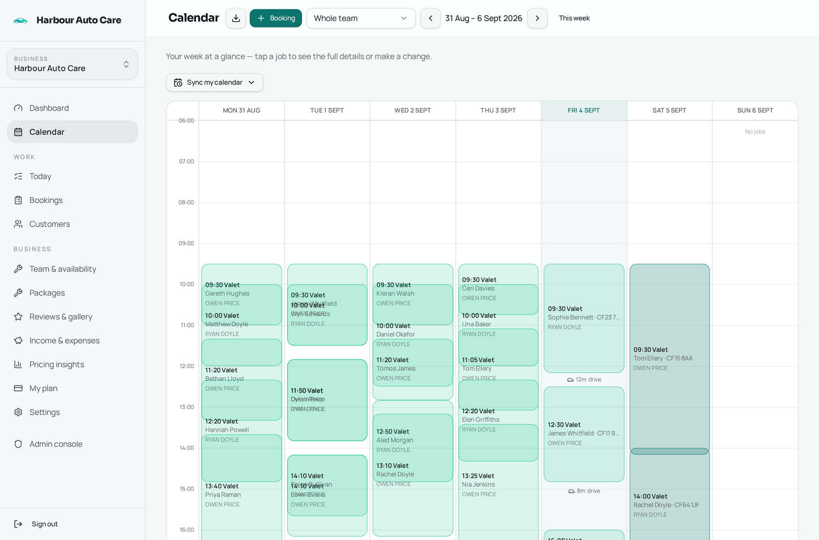AutoLocalOS demo diary with fictional scheduled jobs
